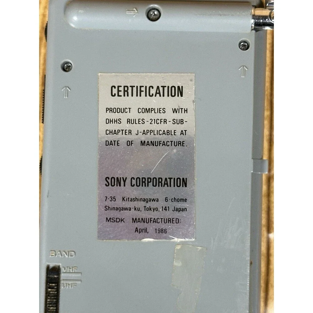 Vintage Sony‎ Watchman FD-10A Handheld Pocket TV VHF/UHF PARTS ONLY READ